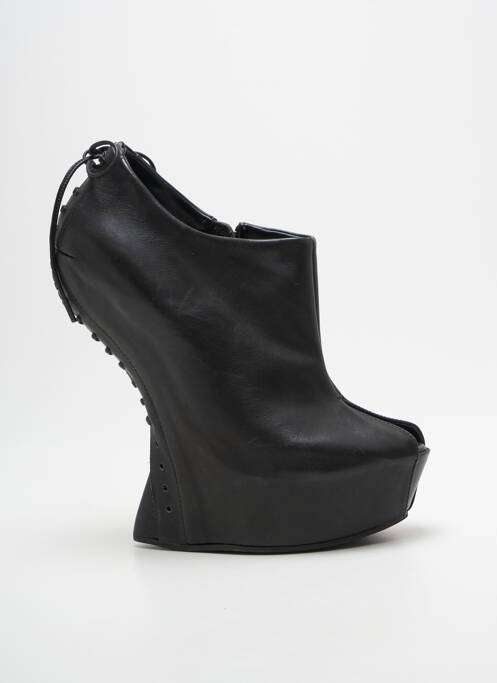 Sandale/pantofi decupați țesătură satinată toc de 4 la 6 cm negru CINZIA ARANIA femme