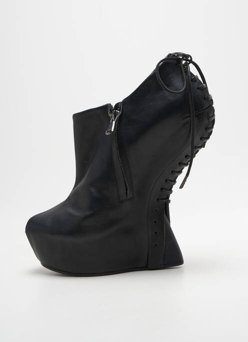 Sandale/pantofi decupați țesătură satinată toc de 4 la 6 cm negru CINZIA ARANIA femme