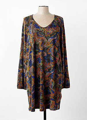 Rochie midi imprimeu fantezie mâneci lungi albastru CISO femme