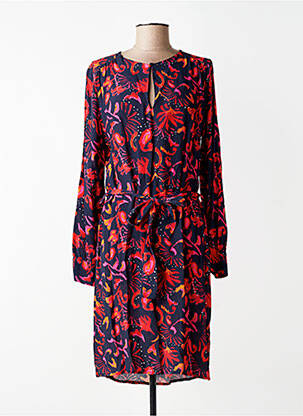 Rochie midi imprimeu fantezie mâneci lungi albastru LA FEE MARABOUTEE femme