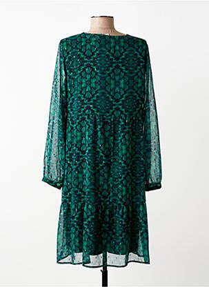 Rochie midi imprimeu fantezie mâneci lungi verde LA FEE MARABOUTEE femeie