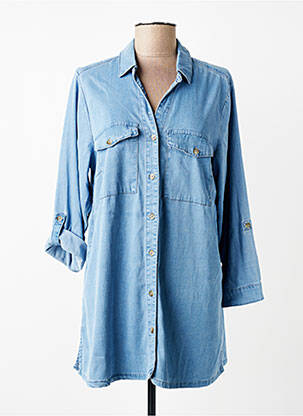 Tunică mâneci lungi guler de bluză albastru CISO femme