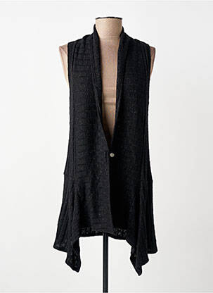 Vestă fără mâneci plasă fină negru FRANCK ANNA femme