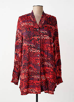 Cămașă imprimeu fantezie mâneci lungi roșu CISO femme