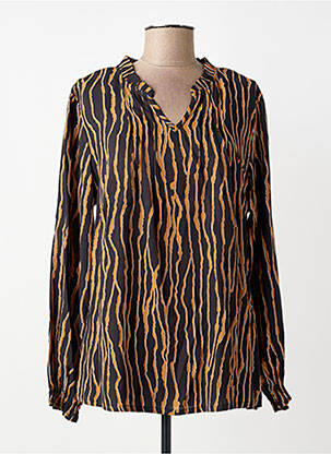 Bluză țesătură poplin mâneci lungi negru CISO femme