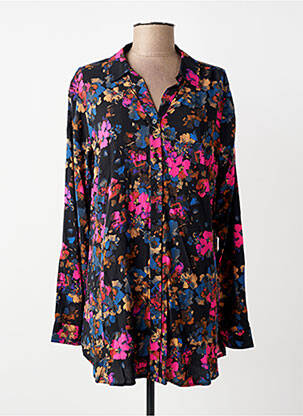 Cămașă imprimeu fantezie mâneci lungi negru CISO femme