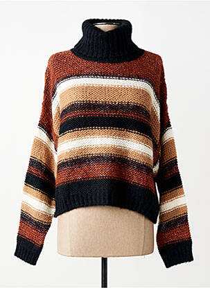 Pulover tricotaj din plasă mâneci lungi maro LA FEE MARABOUTEE femme