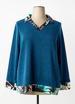 Pulover guler în v mâneci lungi verde GUY DUBOUIS femme