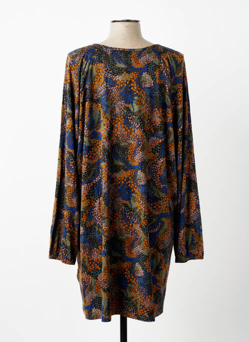 Rochie midi imprimeu fantezie mâneci lungi albastru CISO femme