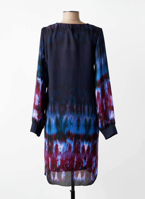 Rochie midi imprimeu fantezie mâneci lungi albastru LA FEE MARABOUTEE femme