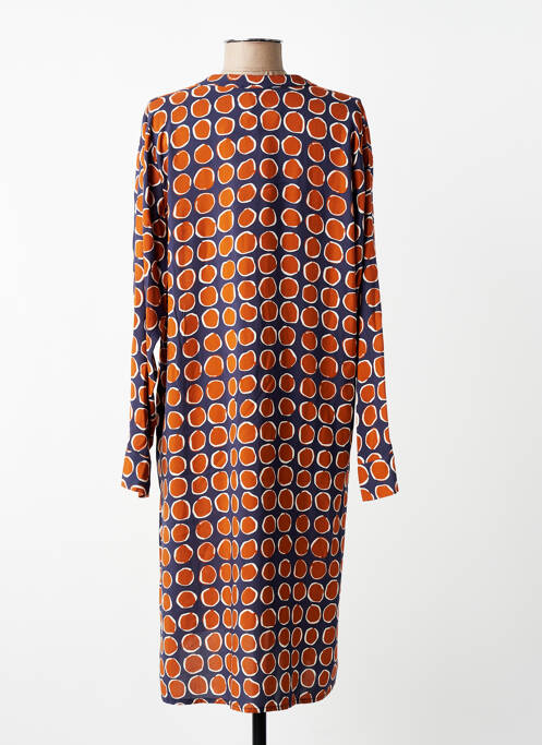 Rochie midi imprimeu fantezie mâneci lungi albastru LA FEE MARABOUTEE femme