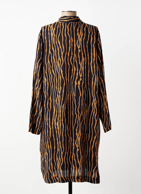 Rochie midi imprimeu fantezie mâneci lungi maro CISO femme