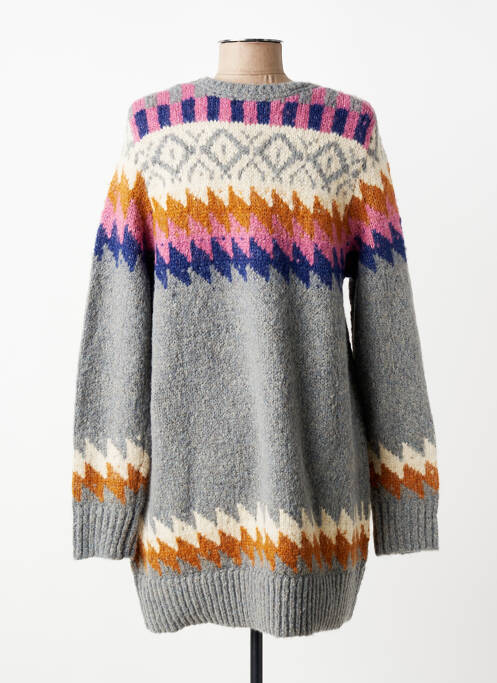 Rochie pulover guler rotund mâneci lungi gri CISO femme