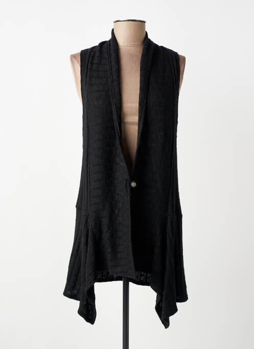 Vestă fără mâneci plasă fină negru FRANCK ANNA femme