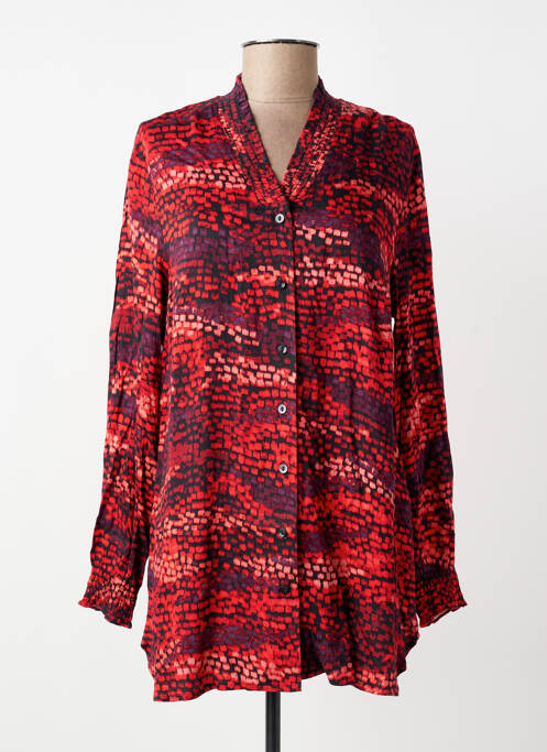 Cămașă imprimeu fantezie mâneci lungi roșu CISO femme