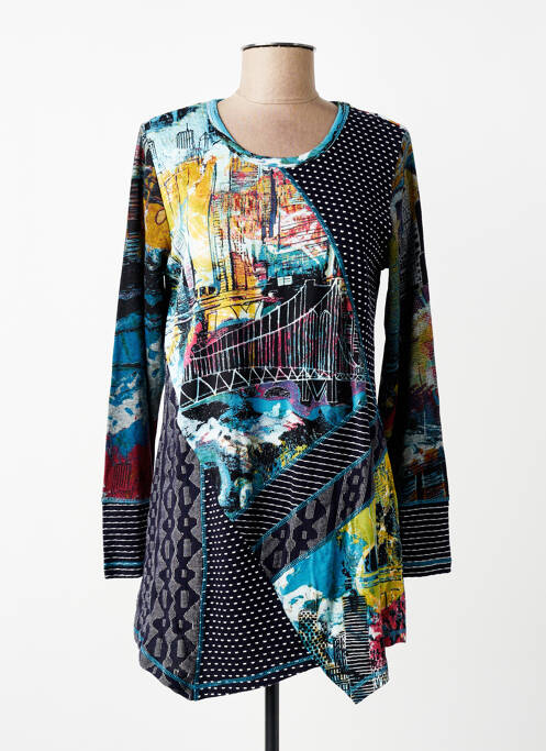 Tunică mâneci lungi imprimeu fantezie negru ORIENTIQUE NATURALLY femme