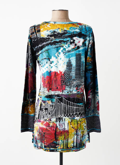 Tunică mâneci lungi imprimeu fantezie negru ORIENTIQUE NATURALLY femme