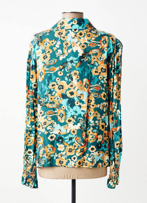 Cămașă imprimeu fantezie mâneci lungi verde COULEURS DU TEMPS femme