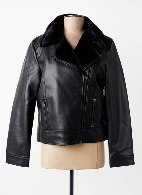 Geci din piele ecologică croială cambrată negru C'EST BEAU LA VIE femme