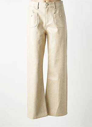 Pantalon evazat talie cu cleme talie înaltă bej ONADO femeie