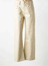 Pantalon evazat talie cu cleme talie înaltă bej ONADO femme