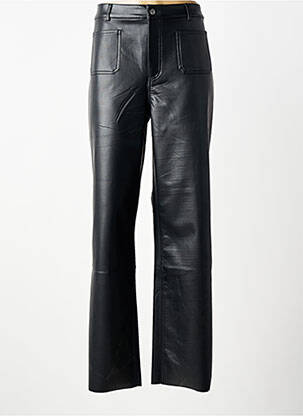 Pantalon evazat talie cu cleme talie înaltă negru KAFFE femeie