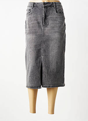 Fustă midi croială dreaptă gri KAFFE femme