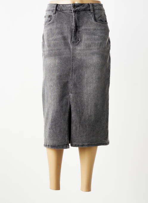 Fustă midi croială dreaptă gri KAFFE femme