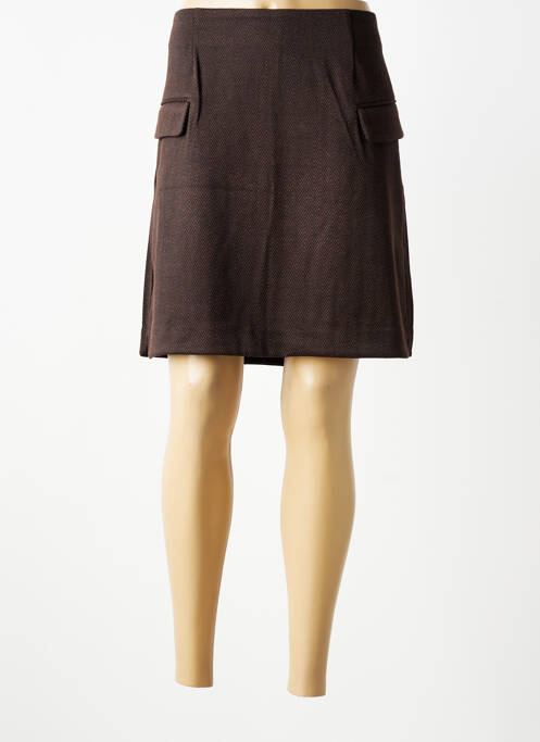 Fustă scurtă buzunare maro ICHI femme