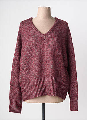 Pulover țesătură melanj mâneci lungi roșu KAFFE femme