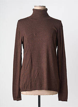 Pulover cu guler înalt croială ajustată mâneci lungi maro ICHI femme