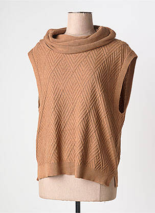 Pulover elasticitate fără mâneci maro MARBLE femme