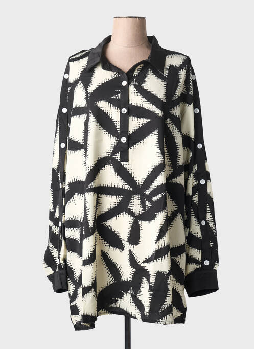 Tunică mâneci lungi imprimeu fantezie negru 2W PARIS femme