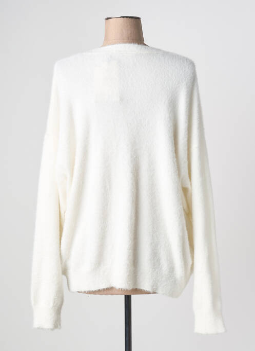 Vestă cu mâneci lungi tricot tricot pufos alb ICJHI femme