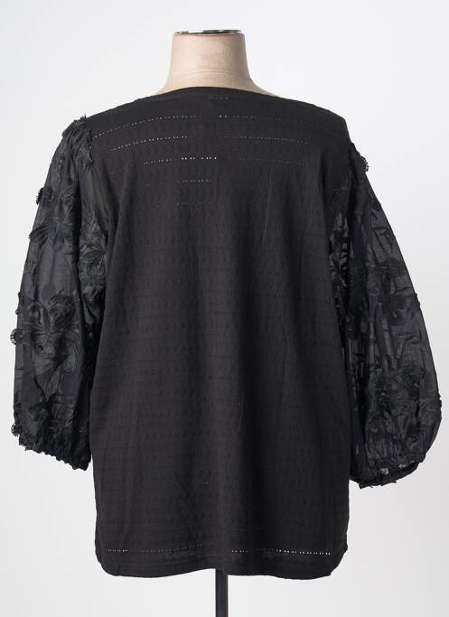 Top elasticitate mâneci 3/4 negru CISO femme