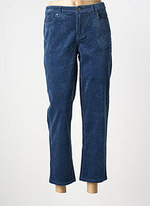 Pantalon 7/8 închidere cu fermoar sub clapetă cu nasturi albastru JENSEN femme