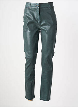 Pantalon slim țesătură acoperită talie înaltă verde JULIE GUERLANDE femme