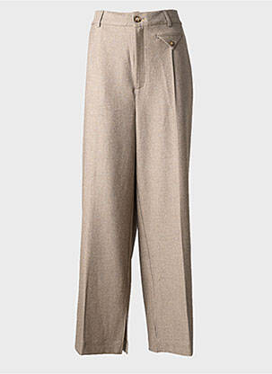 Pantalon larg închidere cu fermoar sub clapetă cu nasturi mărime normală bej KAFFE femme