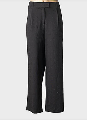 Pantalon drept închidere cu fermoar sub clapetă cu cârlig mărime normală negru ICHI femeie