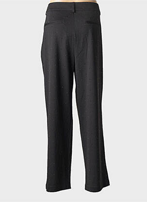 Pantalon drept închidere cu fermoar sub clapetă cu cârlig mărime normală negru ICHI femme