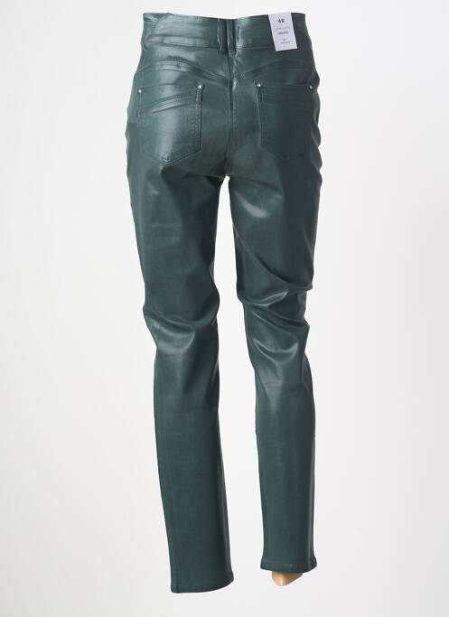 Pantalon slim țesătură acoperită talie înaltă verde JULIE GUERLANDE femme