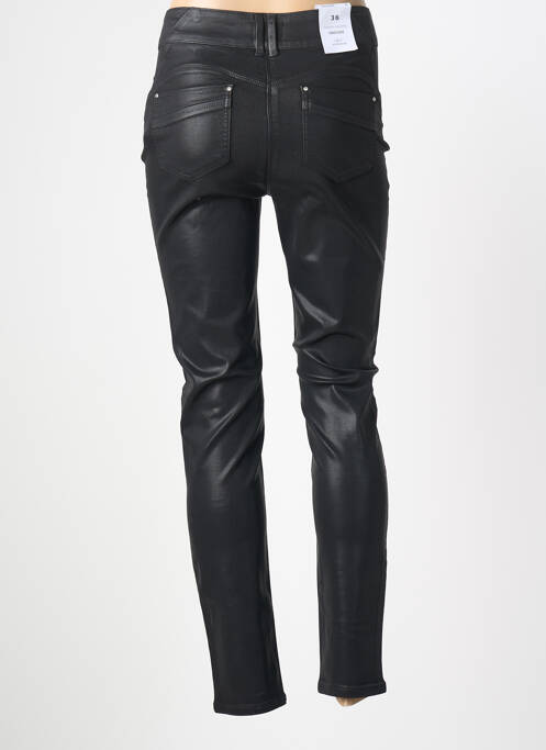 Pantalon slim țesătură acoperită talie înaltă negru JULIE GUERLANDE femme