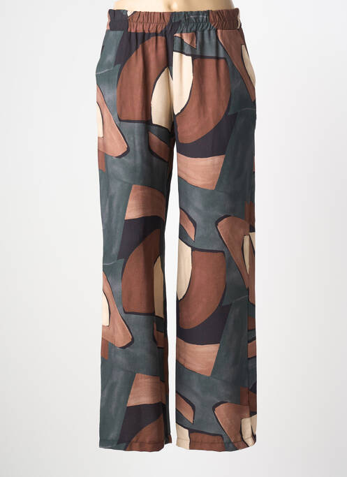 Pantalon drept talie elastică mărime normală maro HALOGENE femme