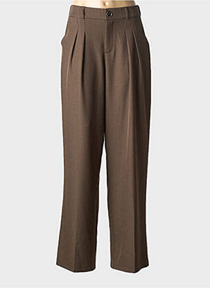 Pantalon chino țesătură poplin mărime normală maro JUS DE POM femme