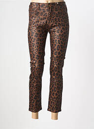 Pantalon 7/8 elasticitate mărime normală maro MAISON ONADO femme