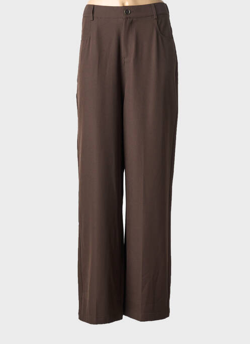 Pantalon drept țesătură poplin mărime normală maro JUS DE POM femme