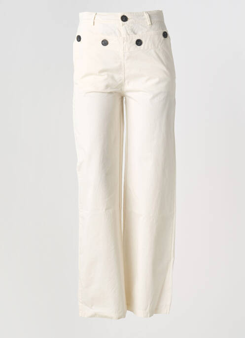 Pantalon drept țesătură poplin mărime normală bej JOHANNA PARIS femme