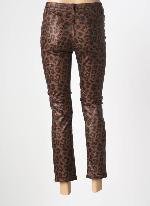 Pantalon 7/8 elasticitate mărime normală maro MAISON ONADO femme