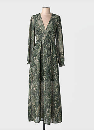 Rochie lungă mâneci lungi mâneci lungi verde IKOONE&BIANKA femme