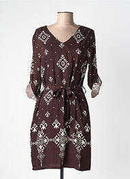 Rochie scurtă mâneci lungi mâneci lungi maro MAELLE femme